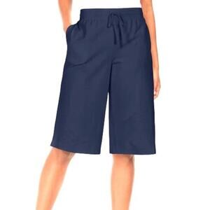 Karen Scott Sport Pull-on Knit Skimmers Drawstring Waist Size S Dark Blue New